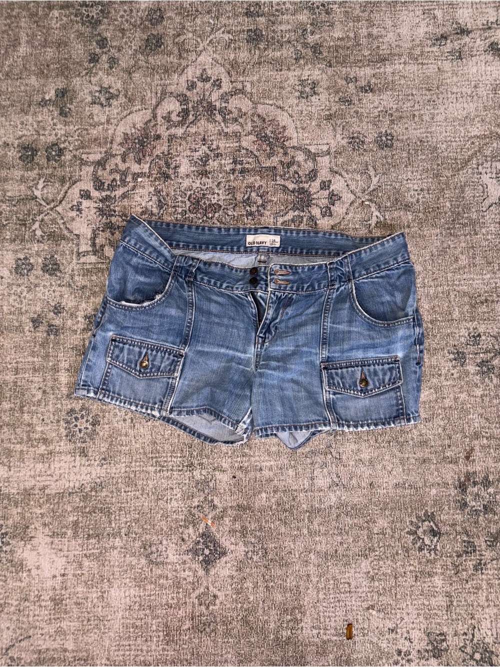Low rise short shorts denim